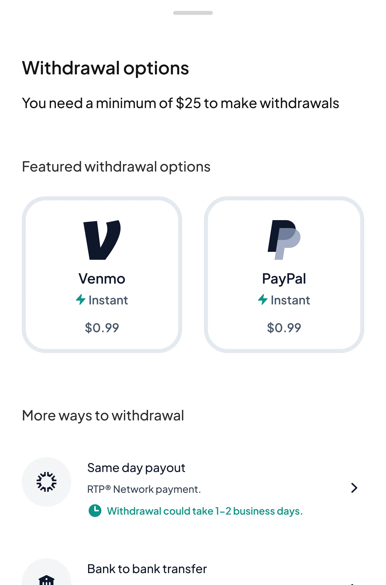 Payout Modernization — Venmo & PayPal — Benjamin